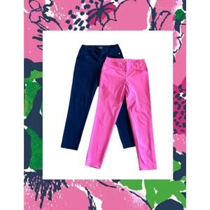 Lilly Pulitzer Luxletic 28" Corso Pants Bundle - 4, Navy / Pink, Preppy Resort